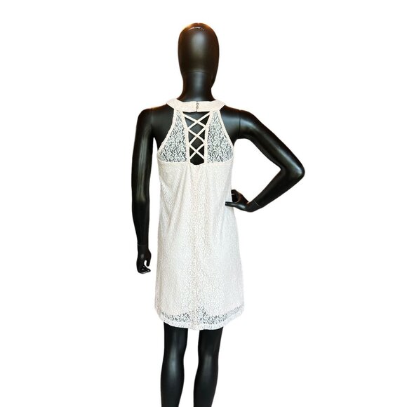 Candies Blush Lace Halter Neck Short Dress - Picture 3 of 5